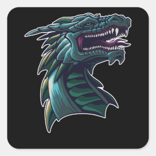 Dragon Head Vierkante Sticker
