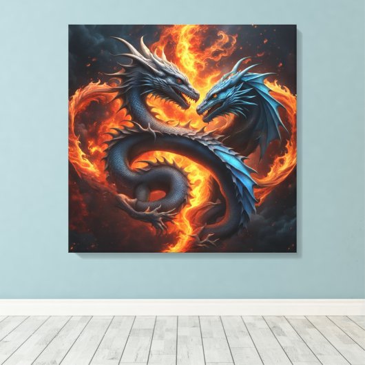 Dragon Heart Canvas Afdruk (Insitu (Houten vloer))