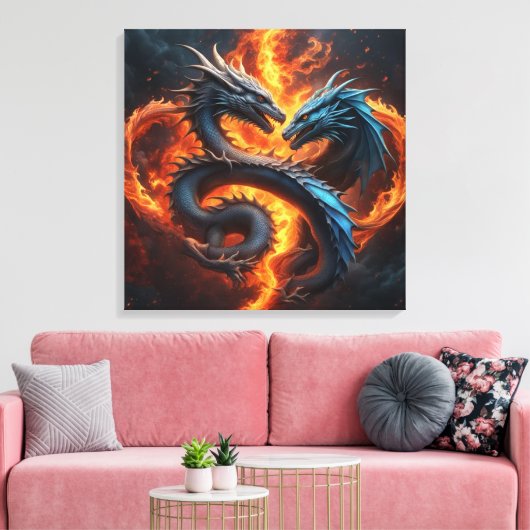 Dragon Heart Canvas Afdruk (Insitu (Woonkamer))
