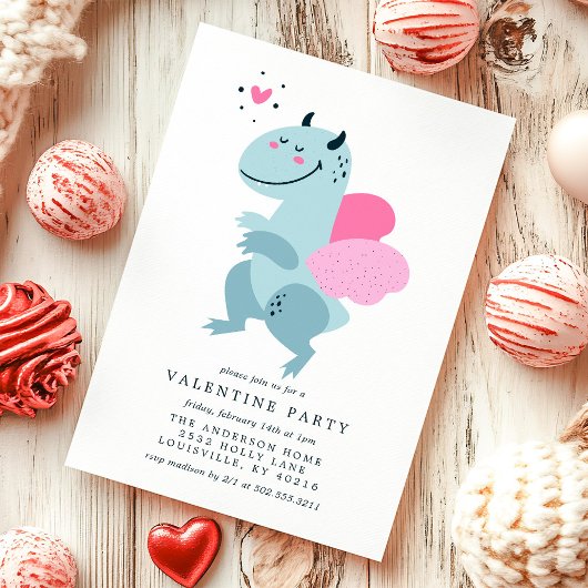 Dragon Heart Cute Valentijn Party Kaart