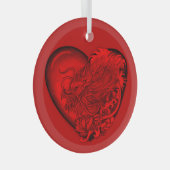Dragon Heart Glas Ornament (Voorkant Rechts)