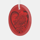 Dragon Heart Glas Ornament (Voorkant links)