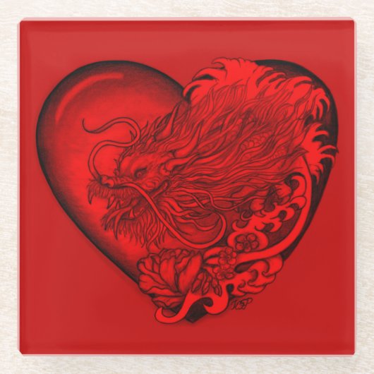 Dragon Heart Glazen Onderzetter (Voorkant)