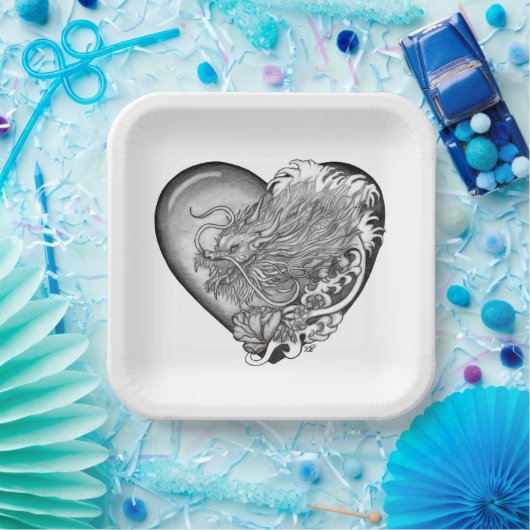 Dragon Heart Papieren Bordje (Feest)