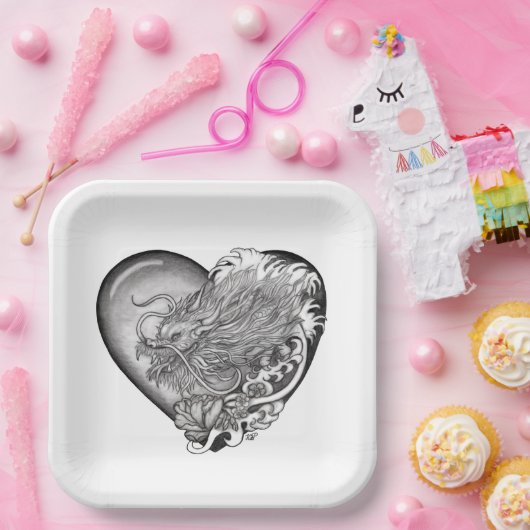 Dragon Heart Papieren Bordje (Feest)