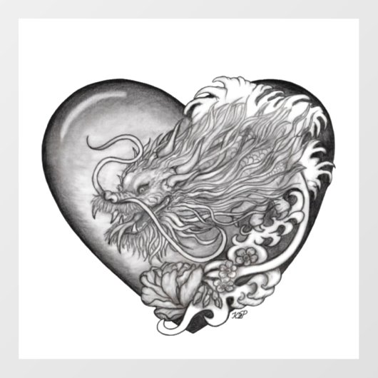 Dragon Heart Raamsticker (Vel)