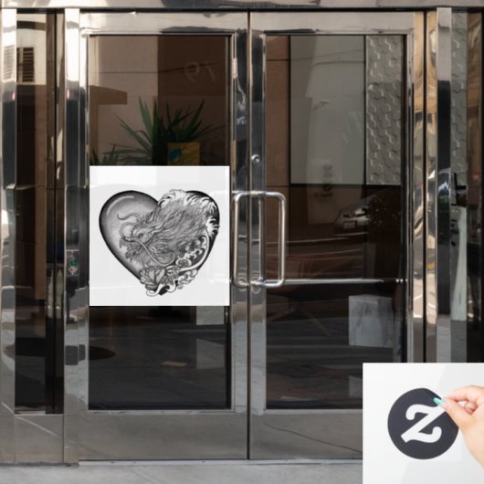 Dragon Heart Raamsticker (Kantoordeur)