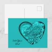 Dragon Heart Tattoo Kunst Briefkaart (Voorkant / Achterkant)