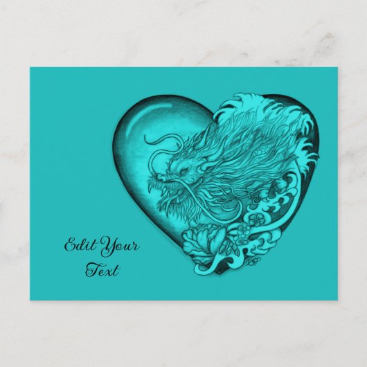 Dragon Heart Tattoo Kunst Briefkaart (Voorkant)