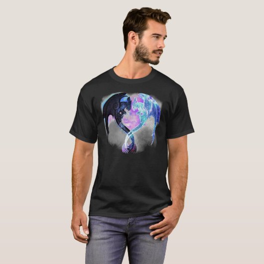 Dragon Heart Toothless en Light Fury Classic T-Sh T-shirt (Voorkant volledig)