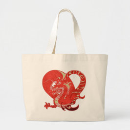 Dragon Heart Valentijn Grote Tote Bag