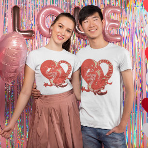 Dragon Heart Valentijn Lichtgekleurde Unisex T-shirt