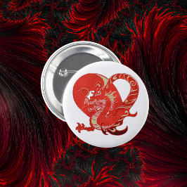 Dragon Heart Valentijn Ronde Button 5,7 Cm