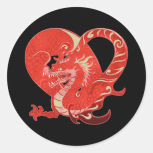 Dragon Heart Valentijn Ronde Sticker