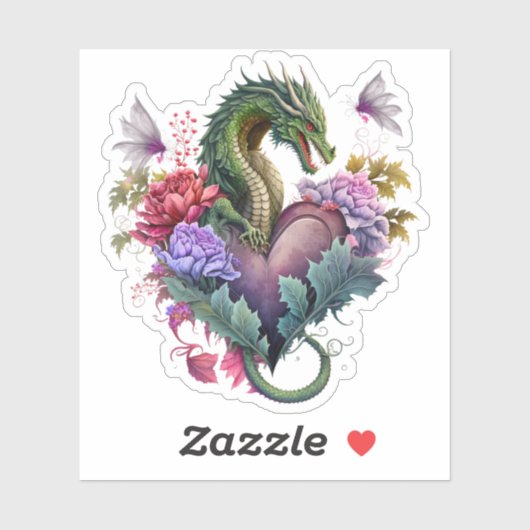 Dragon Heart Valentijnsdag Sticker (Vel)