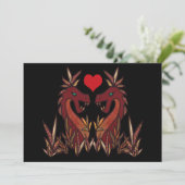Dragon Hearts Valentijnsdag Card Feestdagenkaart (Staand voorkant)
