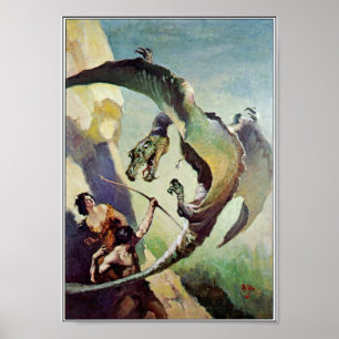 Dragon Hoesje Art van J. Allen St. John Poster