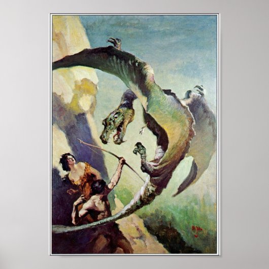 Dragon Hoesje Art van J. Allen St. John Poster (Voorkant)