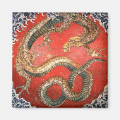 Dragon, Hokusai Japans Kunstwerk Magneet (Voorkant)