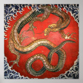 Dragon, Hokusai Japans Kunstwerk Poster (Voorkant)