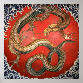 Dragon, Hokusai Japans Kunstwerk Poster