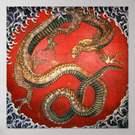 Dragon, Hokusai Japans Kunstwerk Poster