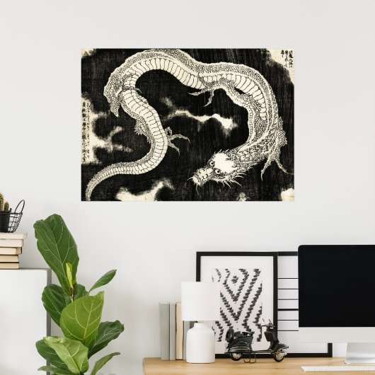 Dragon, Hokusai Poster (Thuiskantoor)
