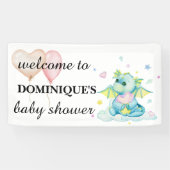 Dragon Holding Een Hart - Welkomstbanner Spandoek (Horizontaal)