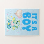 Dragon Holding Hart Geslacht Onthullen Jongen Puzz Legpuzzel (Horizontaal)