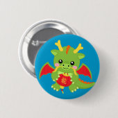 Dragon Holding Lantern Ronde Button 5,7 Cm (Voorkant /achterkant)