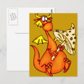 Dragon Holding paddenstoel Briefkaart (Voorkant / Achterkant)