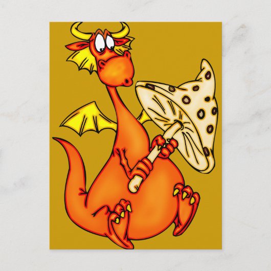 Dragon Holding paddenstoel Briefkaart (Voorkant)