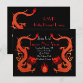 Dragon Holiday Rood en Goud Briefkaart (Voorkant / Achterkant)