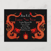 Dragon Holiday Rood en Goud Briefkaart (Voorkant)