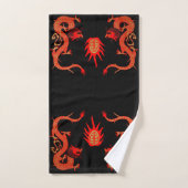 Dragon Holiday Rood en Zwart Bad Handdoek (Handdoek)