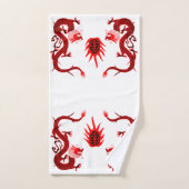  Dragon Holiday Rood en Zwart Bad Handdoek (Handdoek)