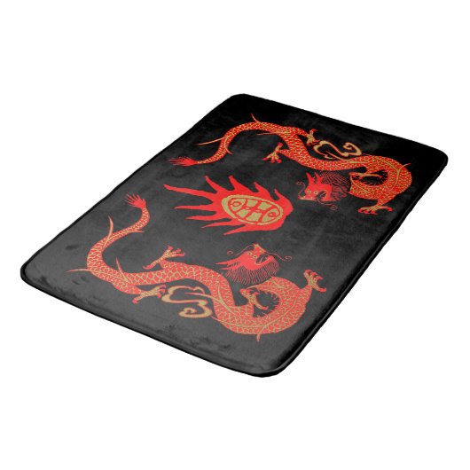  Dragon Holiday Rood en Zwart Badmat (Gekanteld)