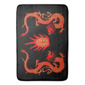  Dragon Holiday Rood en Zwart Badmat (Voorkant Verticaal)