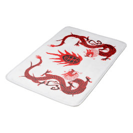  Dragon Holiday Rood en Zwart Badmat