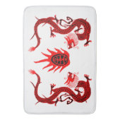  Dragon Holiday Rood en Zwart Badmat (Voorkant Verticaal)