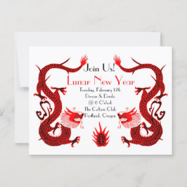  Dragon Holiday Rood en Zwart Briefkaart