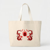 Dragon Holiday Rood en Zwart Grote Tote Bag (Voorkant)
