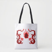  Dragon Holiday Rood en Zwart Tote Bag (Voorkant)