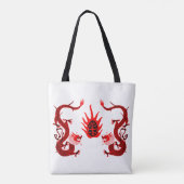  Dragon Holiday Rood en Zwart Tote Bag (Achterkant)