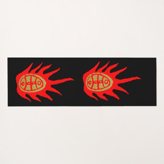  Dragon Holiday Rood en Zwart Yogamat (Achterkant (horizontaal))