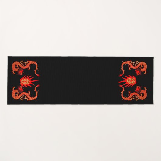  Dragon Holiday Rood en Zwart Yogamat (Voorkant (horizontaal))
