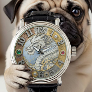 Dragon horloge, Goud, juwelen, Kunst Horloge