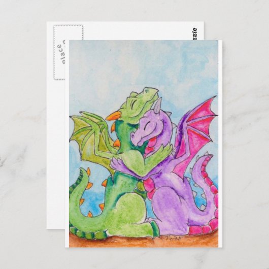 Dragon Hug Briefkaart (Voorkant / Achterkant)