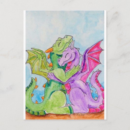 Dragon Hug Briefkaart (Voorkant)