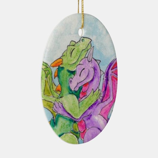 Dragon Hug Keramisch Ornament (Rechts)